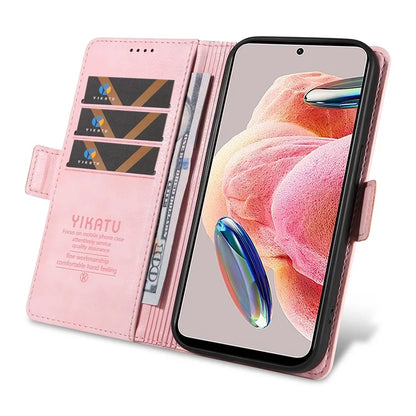 YIKATU YK-007 For Xiaomi Redmi Note 12 4G Phone Case Wallet Leather Cover Litchi Texture