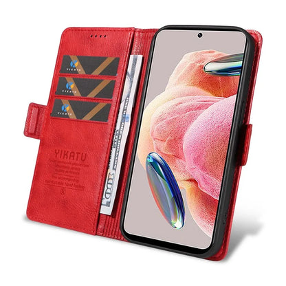 YIKATU YK-007 For Xiaomi Redmi Note 12 4G Phone Case Wallet Leather Cover Litchi Texture