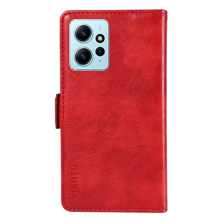 YIKATU YK-007 For Xiaomi Redmi Note 12 4G Phone Case Wallet Leather Cover Litchi Texture