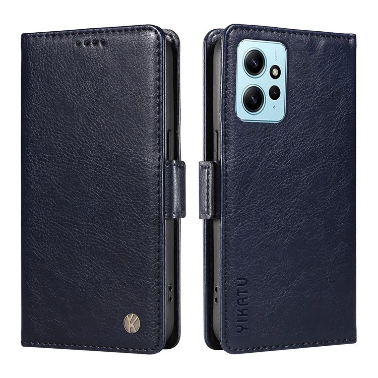 YIKATU YK-007 For Xiaomi Redmi Note 12 4G Phone Case Wallet Leather Cover Litchi Texture