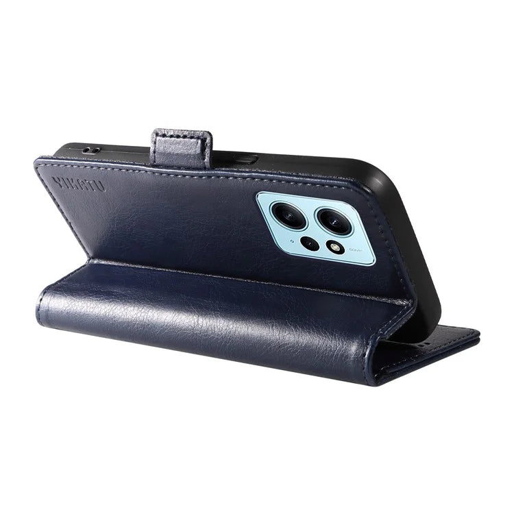 YIKATU YK-007 For Xiaomi Redmi Note 12 4G Phone Case Wallet Leather Cover Litchi Texture