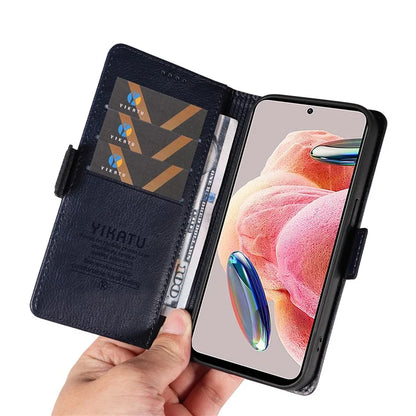YIKATU YK-007 For Xiaomi Redmi Note 12 4G Phone Case Wallet Leather Cover Litchi Texture