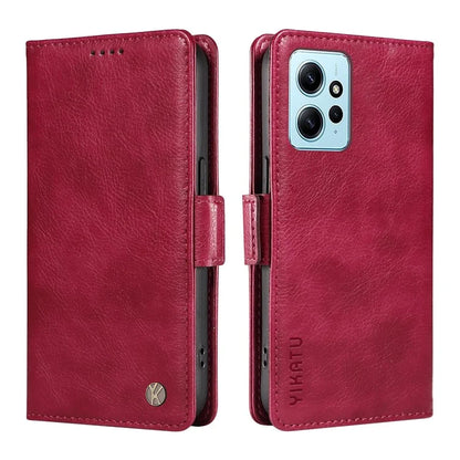 YIKATU YK-007 For Xiaomi Redmi Note 12 4G Phone Case Wallet Leather Cover Litchi Texture