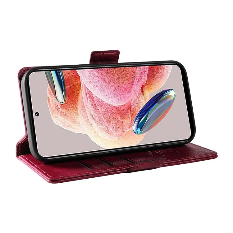 YIKATU YK-007 For Xiaomi Redmi Note 12 4G Phone Case Wallet Leather Cover Litchi Texture