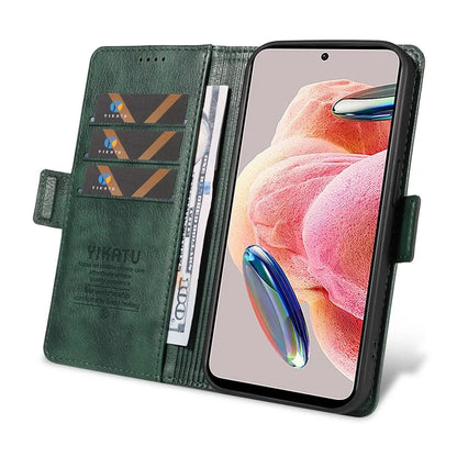 YIKATU YK-007 For Xiaomi Redmi Note 12 4G Phone Case Wallet Leather Cover Litchi Texture
