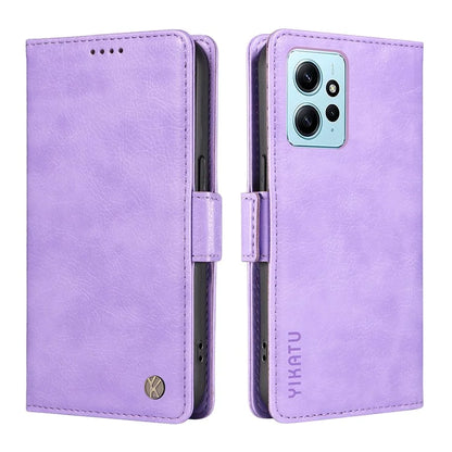 YIKATU YK-007 For Xiaomi Redmi Note 12 4G Phone Case Wallet Leather Cover Litchi Texture