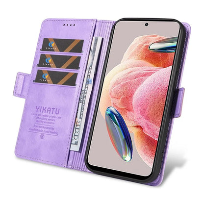 YIKATU YK-007 For Xiaomi Redmi Note 12 4G Phone Case Wallet Leather Cover Litchi Texture