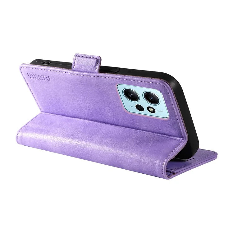 YIKATU YK-007 For Xiaomi Redmi Note 12 4G Phone Case Wallet Leather Cover Litchi Texture