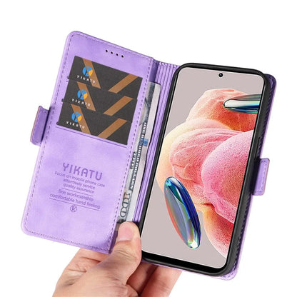 YIKATU YK-007 For Xiaomi Redmi Note 12 4G Phone Case Wallet Leather Cover Litchi Texture