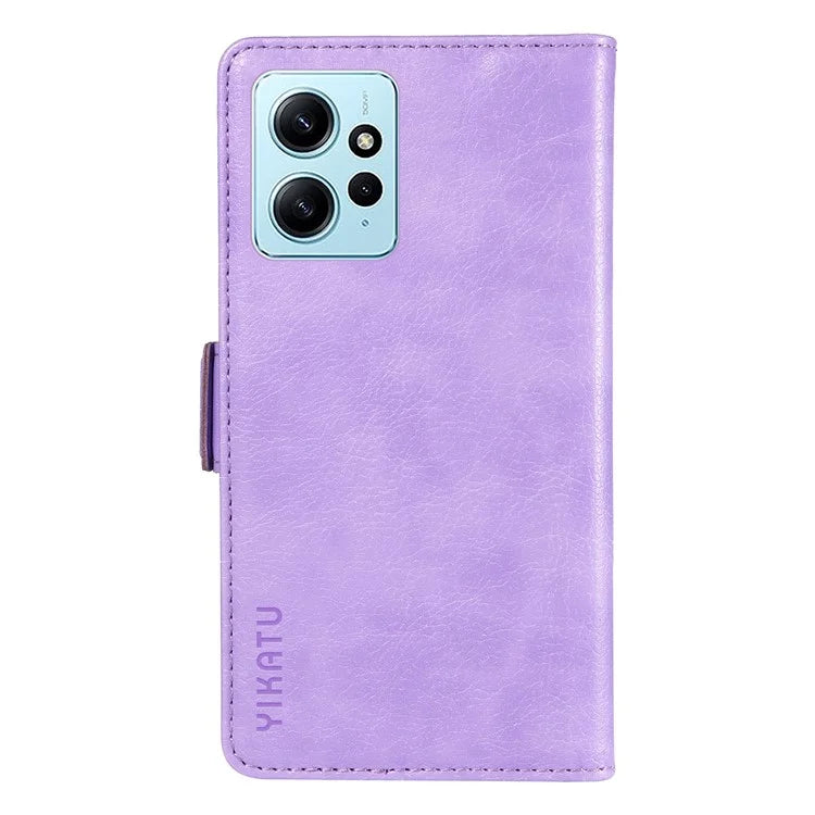 YIKATU YK-007 For Xiaomi Redmi Note 12 4G Phone Case Wallet Leather Cover Litchi Texture