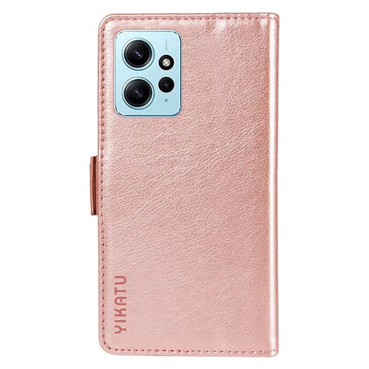 YIKATU YK-007 For Xiaomi Redmi Note 12 4G Phone Case Wallet Leather Cover Litchi Texture