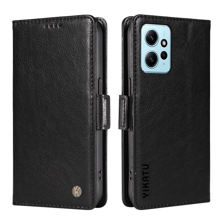 YIKATU YK-007 For Xiaomi Redmi Note 12 4G Phone Case Wallet Leather Cover Litchi Texture