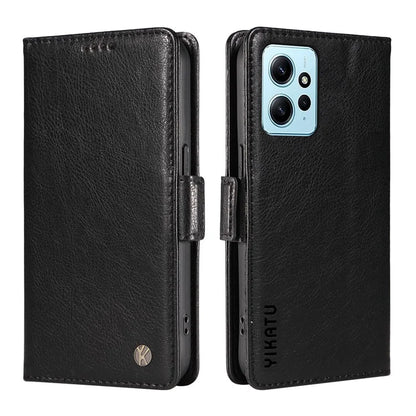 YIKATU YK-007 For Xiaomi Redmi Note 12 4G Phone Case Wallet Leather Cover Litchi Texture