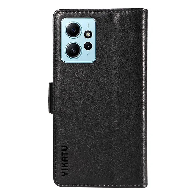 YIKATU YK-007 For Xiaomi Redmi Note 12 4G Phone Case Wallet Leather Cover Litchi Texture