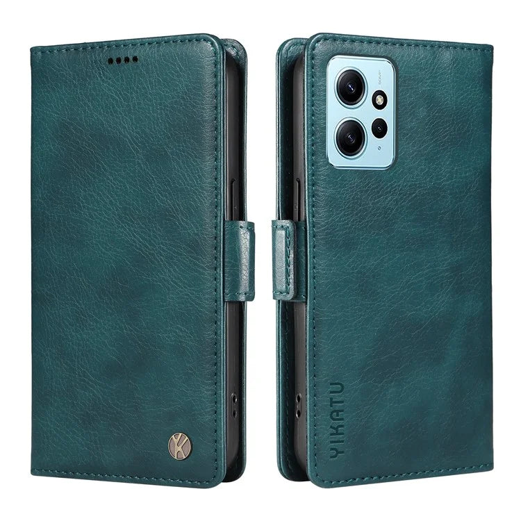 YIKATU YK-007 For Xiaomi Redmi Note 12 4G Phone Case Wallet Leather Cover Litchi Texture