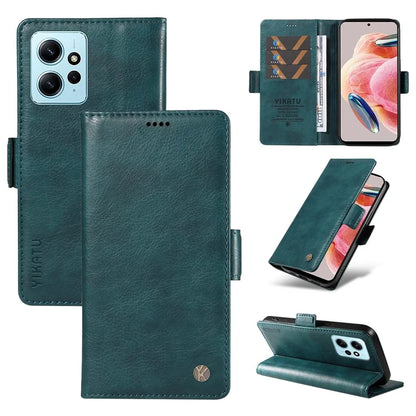 YIKATU YK-007 For Xiaomi Redmi Note 12 4G Phone Case Wallet Leather Cover Litchi Texture