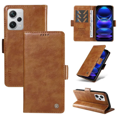 YIKATU YK-007 For Xiaomi Redmi Note 12 Pro+ 5G Case PU Leather Phone Cover with Wallet