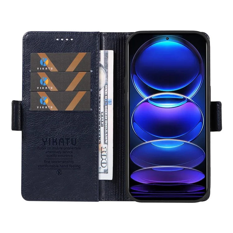 YIKATU YK-007 For Xiaomi Redmi Note 12 Pro+ 5G Case PU Leather Phone Cover with Wallet