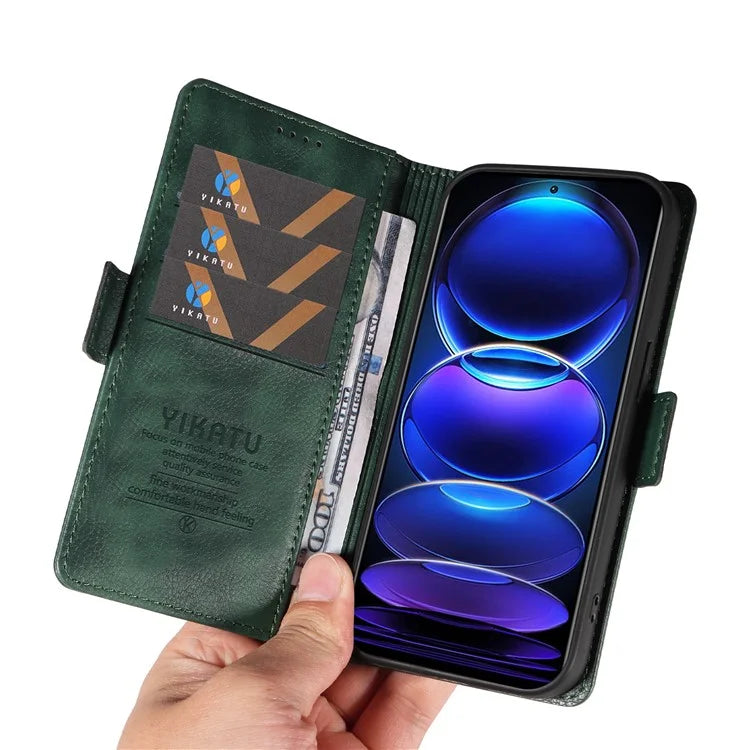 YIKATU YK-007 For Xiaomi Redmi Note 12 Pro+ 5G Case PU Leather Phone Cover with Wallet