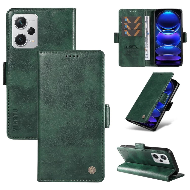 YIKATU YK-007 For Xiaomi Redmi Note 12 Pro+ 5G Case PU Leather Phone Cover with Wallet
