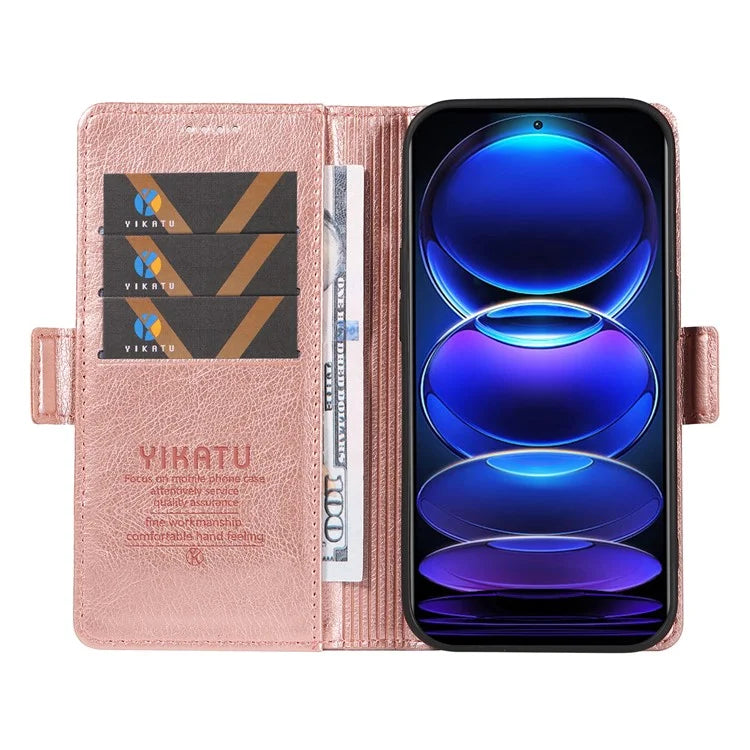 YIKATU YK-007 For Xiaomi Redmi Note 12 Pro+ 5G Case PU Leather Phone Cover with Wallet