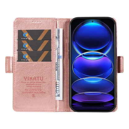 YIKATU YK-007 For Xiaomi Redmi Note 12 Pro+ 5G Case PU Leather Phone Cover with Wallet