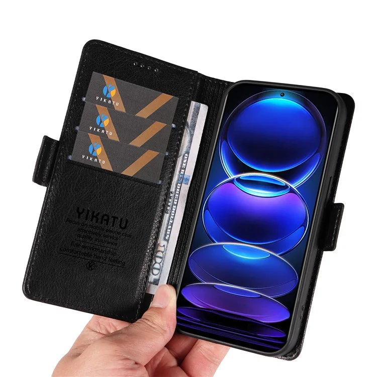 YIKATU YK-007 For Xiaomi Redmi Note 12 Pro+ 5G Case PU Leather Phone Cover with Wallet