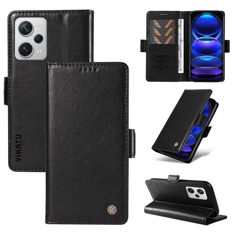 YIKATU YK-007 For Xiaomi Redmi Note 12 Pro+ 5G Case PU Leather Phone Cover with Wallet