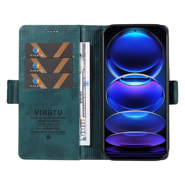 YIKATU YK-007 For Xiaomi Redmi Note 12 Pro+ 5G Case PU Leather Phone Cover with Wallet
