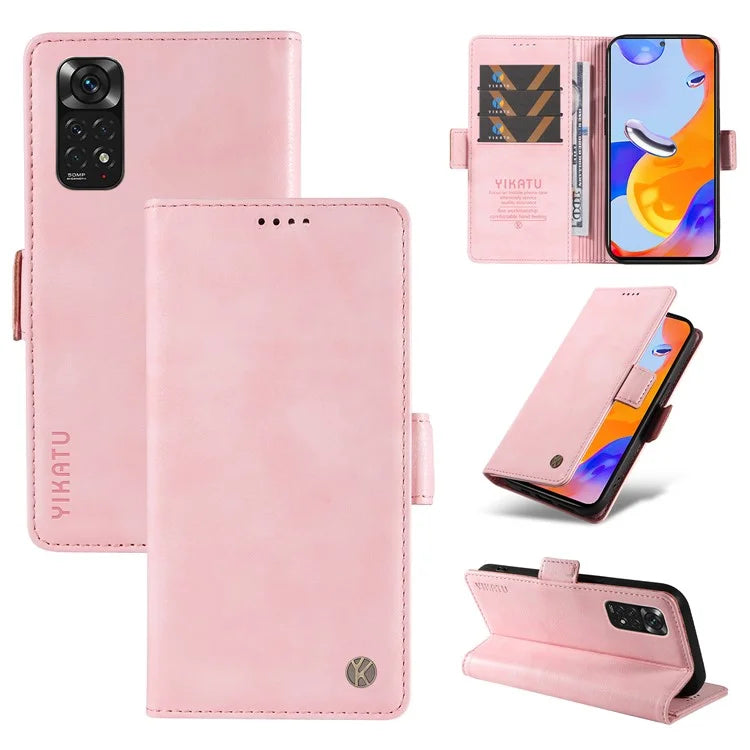 YIKATU YK-007 For Xiaomi Redmi Note 12S 4G / Note 11 4G (Qualcomm) / Note 11S 4G Case Leather Litchi Texture Phone Cover