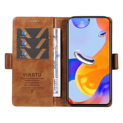 YIKATU YK-007 For Xiaomi Redmi Note 12S 4G / Note 11 4G (Qualcomm) / Note 11S 4G Case Leather Litchi Texture Phone Cover