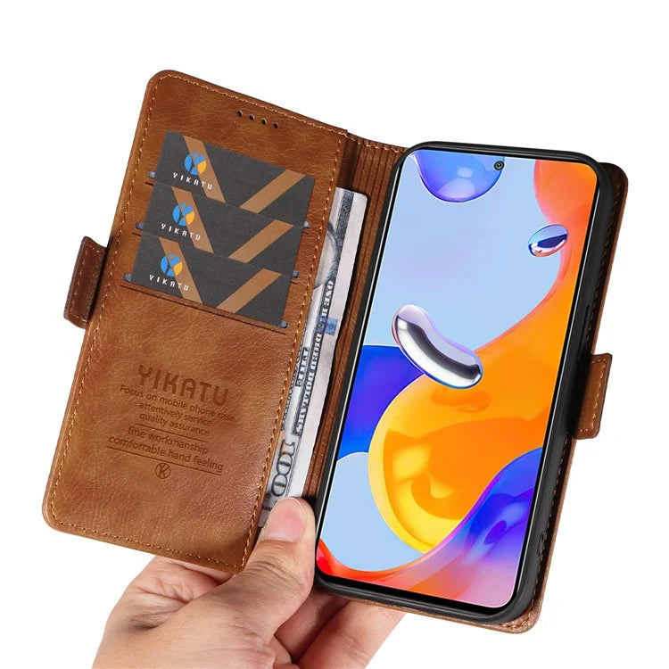 YIKATU YK-007 For Xiaomi Redmi Note 12S 4G / Note 11 4G (Qualcomm) / Note 11S 4G Case Leather Litchi Texture Phone Cover