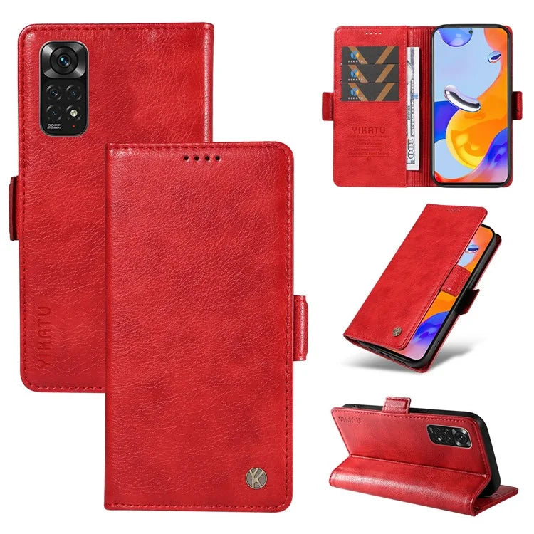 YIKATU YK-007 For Xiaomi Redmi Note 12S 4G / Note 11 4G (Qualcomm) / Note 11S 4G Case Leather Litchi Texture Phone Cover