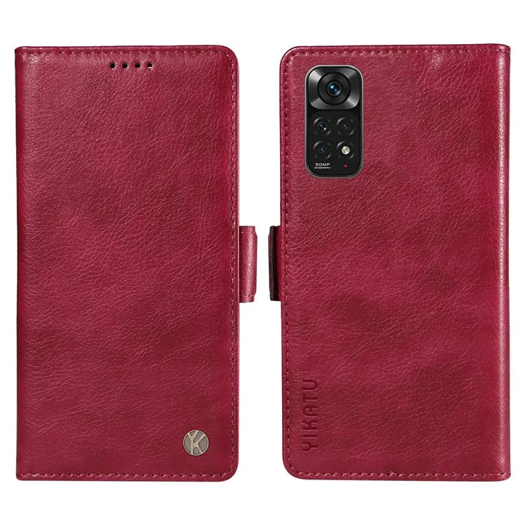 YIKATU YK-007 For Xiaomi Redmi Note 12S 4G / Note 11 4G (Qualcomm) / Note 11S 4G Case Leather Litchi Texture Phone Cover
