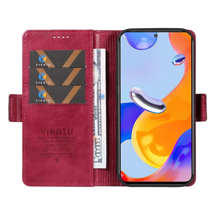 YIKATU YK-007 For Xiaomi Redmi Note 12S 4G / Note 11 4G (Qualcomm) / Note 11S 4G Case Leather Litchi Texture Phone Cover