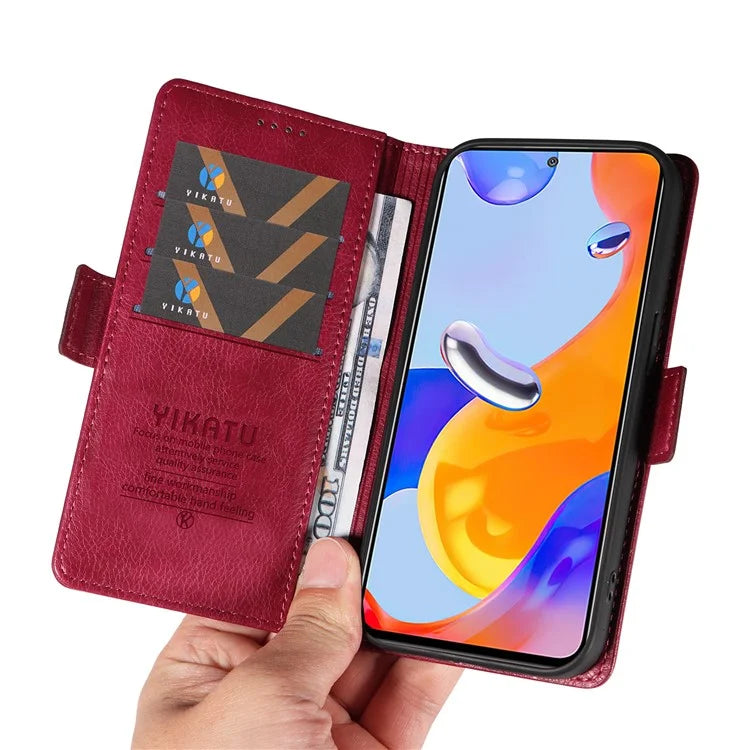 YIKATU YK-007 For Xiaomi Redmi Note 12S 4G / Note 11 4G (Qualcomm) / Note 11S 4G Case Leather Litchi Texture Phone Cover