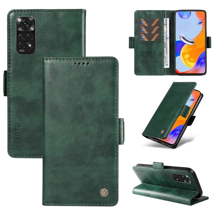 YIKATU YK-007 For Xiaomi Redmi Note 12S 4G / Note 11 4G (Qualcomm) / Note 11S 4G Case Leather Litchi Texture Phone Cover