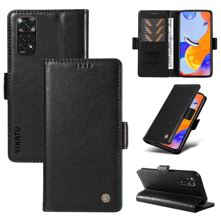 YIKATU YK-007 For Xiaomi Redmi Note 12S 4G / Note 11 4G (Qualcomm) / Note 11S 4G Case Leather Litchi Texture Phone Cover