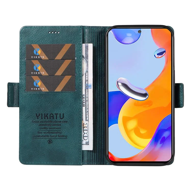 YIKATU YK-007 For Xiaomi Redmi Note 12S 4G / Note 11 4G (Qualcomm) / Note 11S 4G Case Leather Litchi Texture Phone Cover