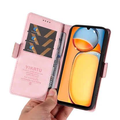 YIKATU YK-007 For Xiaomi Redmi 13C 4G / 13C 5G / 13R 5G / Poco M6 5G / Poco C65 4G Case Scratch-Proof Leather+TPU Magnetic Phone Cover