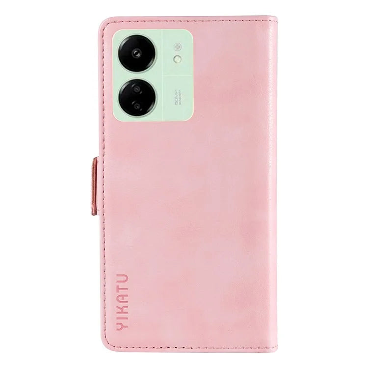 YIKATU YK-007 For Xiaomi Redmi 13C 4G / 13C 5G / 13R 5G / Poco M6 5G / Poco C65 4G Case Scratch-Proof Leather+TPU Magnetic Phone Cover