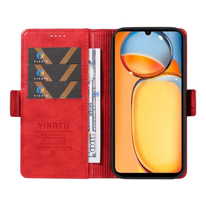 YIKATU YK-007 For Xiaomi Redmi 13C 4G / 13C 5G / 13R 5G / Poco M6 5G / Poco C65 4G Case Scratch-Proof Leather+TPU Magnetic Phone Cover