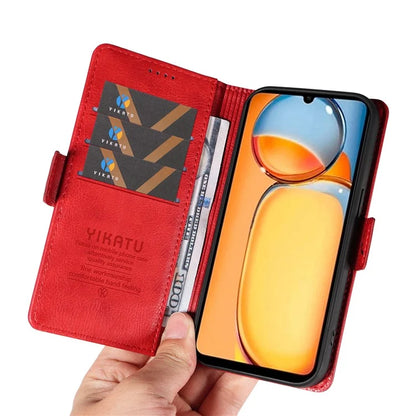 YIKATU YK-007 For Xiaomi Redmi 13C 4G / 13C 5G / 13R 5G / Poco M6 5G / Poco C65 4G Case Scratch-Proof Leather+TPU Magnetic Phone Cover