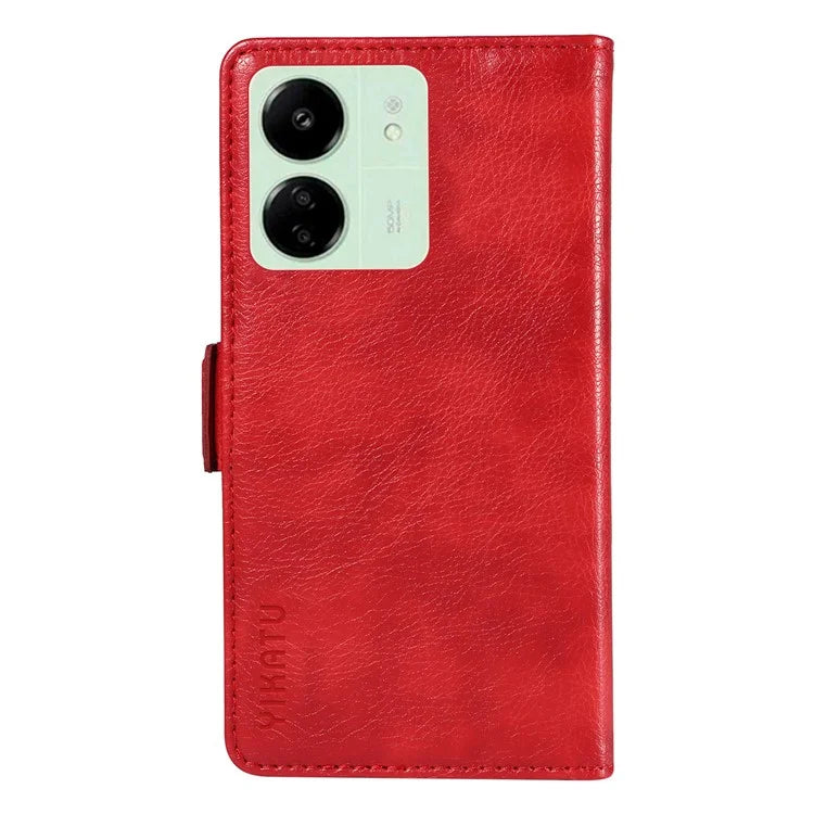 YIKATU YK-007 For Xiaomi Redmi 13C 4G / 13C 5G / 13R 5G / Poco M6 5G / Poco C65 4G Case Scratch-Proof Leather+TPU Magnetic Phone Cover