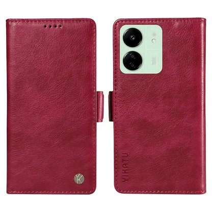 YIKATU YK-007 For Xiaomi Redmi 13C 4G / 13C 5G / 13R 5G / Poco M6 5G / Poco C65 4G Case Scratch-Proof Leather+TPU Magnetic Phone Cover