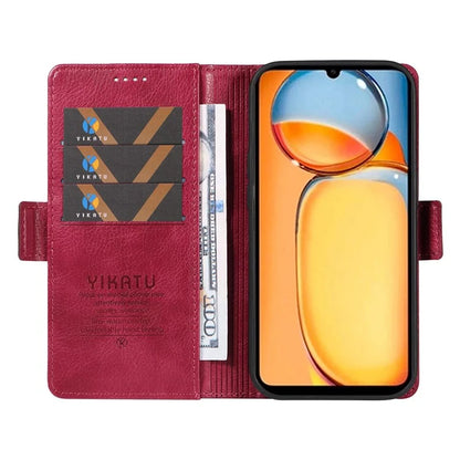 YIKATU YK-007 For Xiaomi Redmi 13C 4G / 13C 5G / 13R 5G / Poco M6 5G / Poco C65 4G Case Scratch-Proof Leather+TPU Magnetic Phone Cover