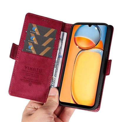 YIKATU YK-007 For Xiaomi Redmi 13C 4G / 13C 5G / 13R 5G / Poco M6 5G / Poco C65 4G Case Scratch-Proof Leather+TPU Magnetic Phone Cover
