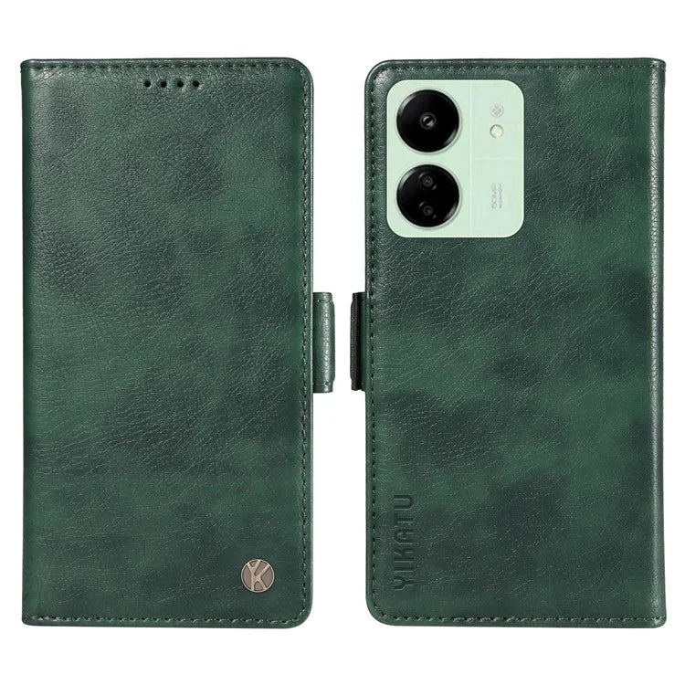 YIKATU YK-007 For Xiaomi Redmi 13C 4G / 13C 5G / 13R 5G / Poco M6 5G / Poco C65 4G Case Scratch-Proof Leather+TPU Magnetic Phone Cover