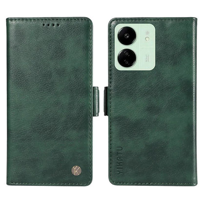YIKATU YK-007 For Xiaomi Redmi 13C 4G / 13C 5G / 13R 5G / Poco M6 5G / Poco C65 4G Case Scratch-Proof Leather+TPU Magnetic Phone Cover