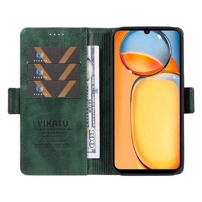 YIKATU YK-007 For Xiaomi Redmi 13C 4G / 13C 5G / 13R 5G / Poco M6 5G / Poco C65 4G Case Scratch-Proof Leather+TPU Magnetic Phone Cover